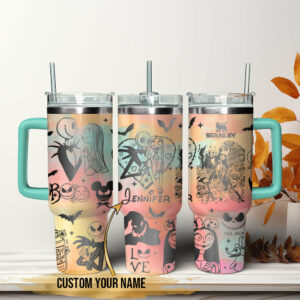 Customizable Halloween-Themed Tumbler with Handle - Perfect Gift for Fans