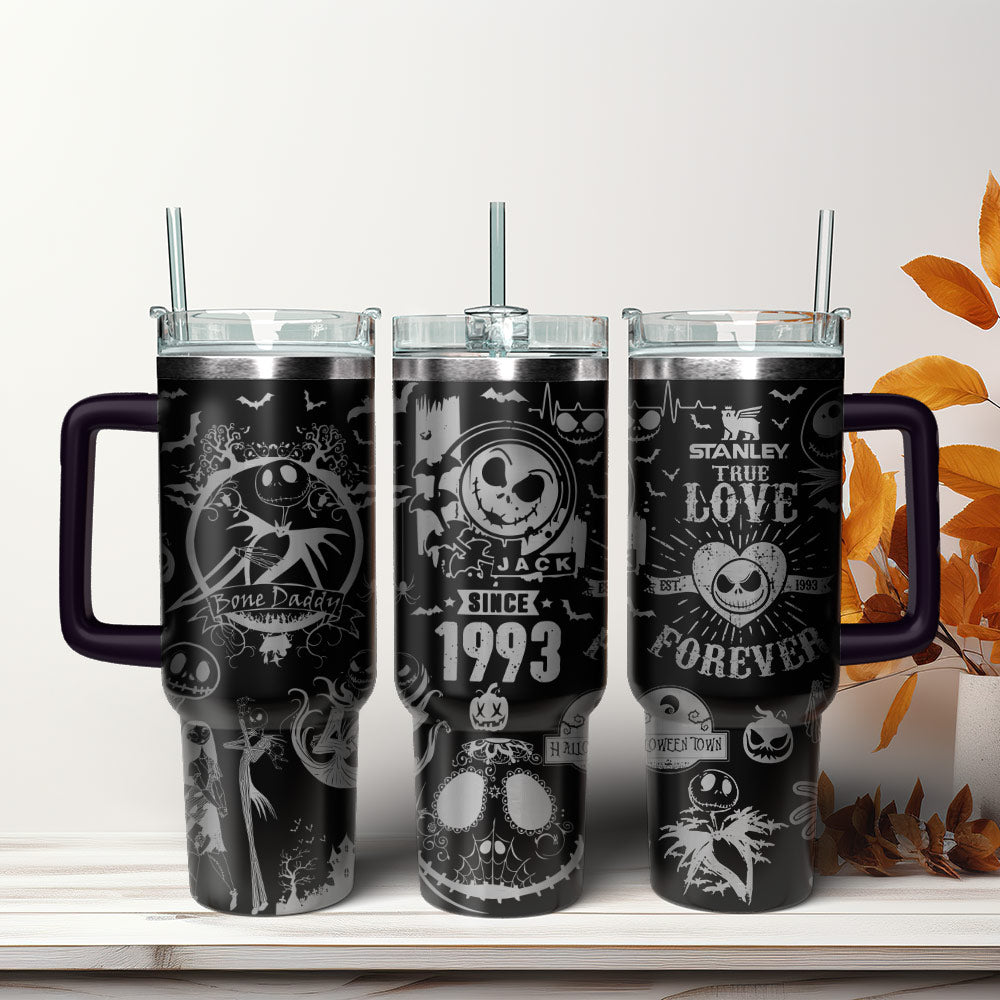 Spooky Jack Skellington Insulated Tumbler - Perfect for Halloween Lovers
