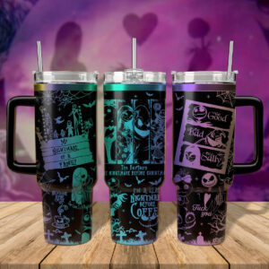 Stylish Tim Burton-Inspired Coffee Tumbler - Perfect for Halloween & Movie Lovers