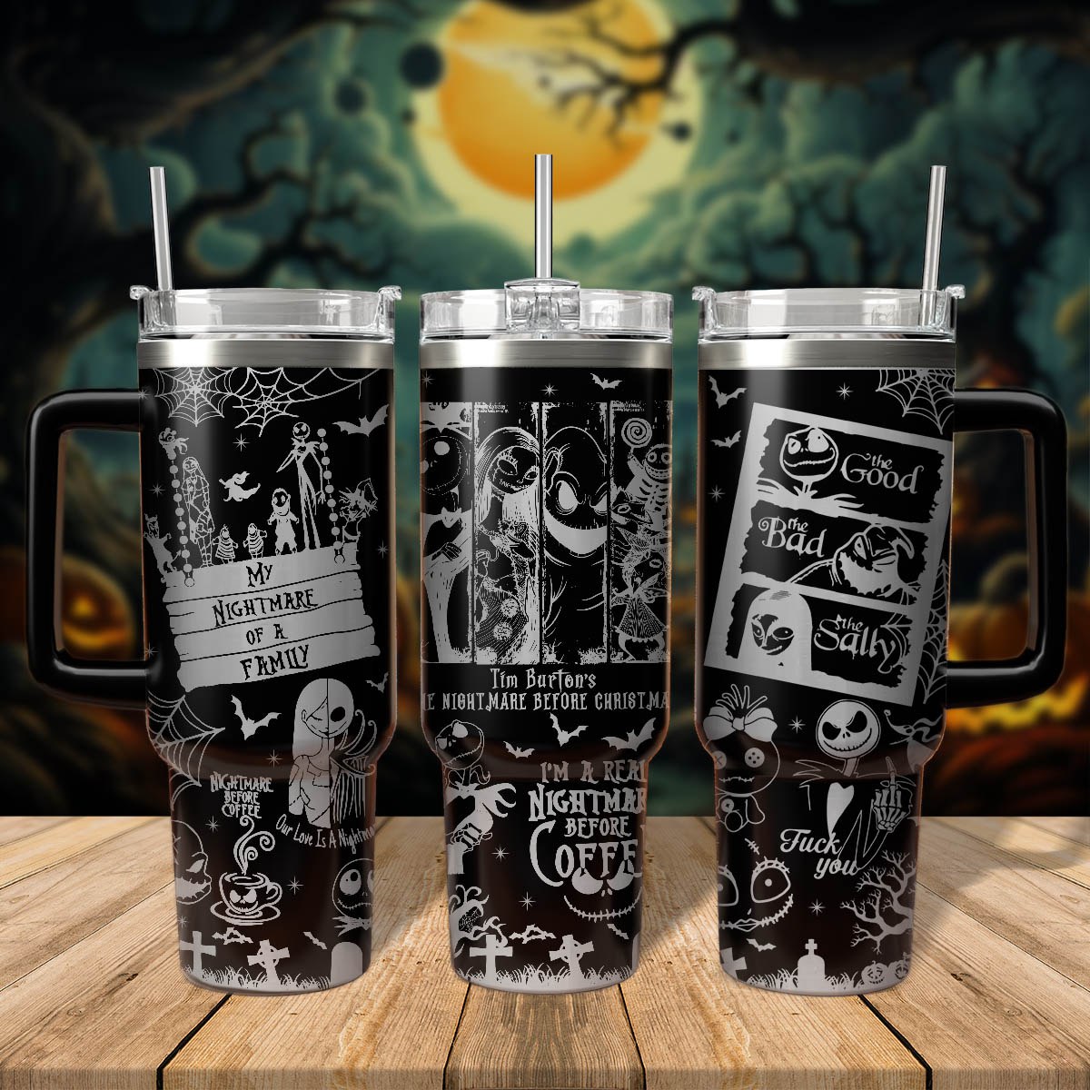 Nightmare Before Christmas Themed Travel Tumbler - Perfect for Coffee Lovers