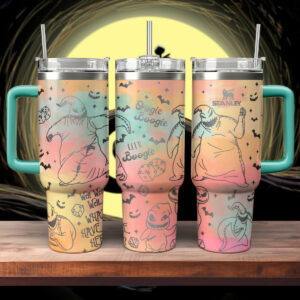 Oogie Boogie Halloween Tumbler - Spooky Vibes with Handle & Straw