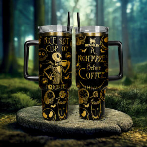 Nightmare Before Coffee Tumbler - Spooky Hot Cup for Halloween Lovers