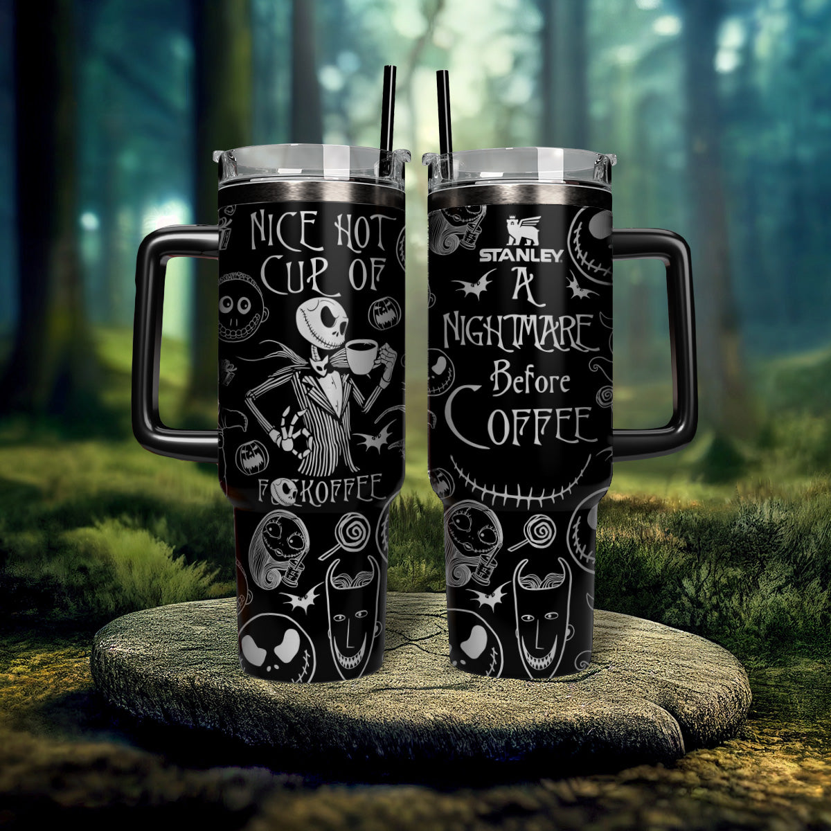 Spooky Coffee Mug - 'Nightmare Before Coffee' with Unique Design
