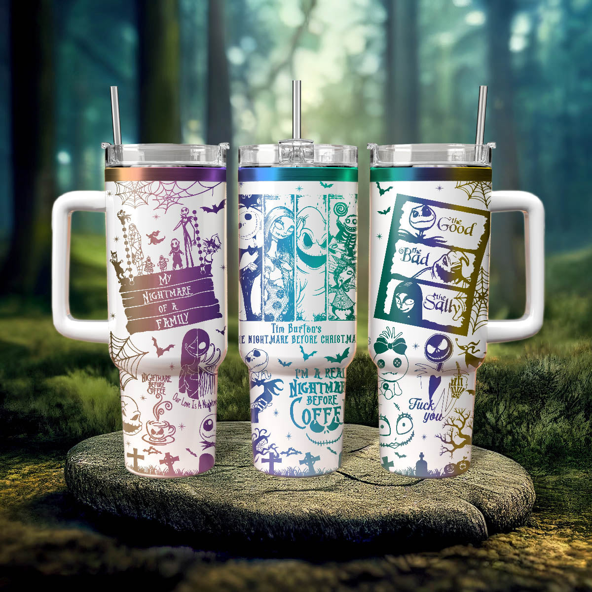 Nightmare Before Christmas Travel Mugs - Insulated Tumbler Set for Coffee Lovers