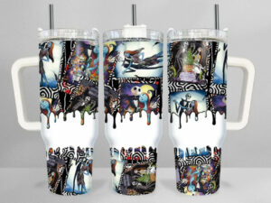 Spooky Collage Insulated Tumbler – Keeps Drinks Hot or Cold, 40oz
