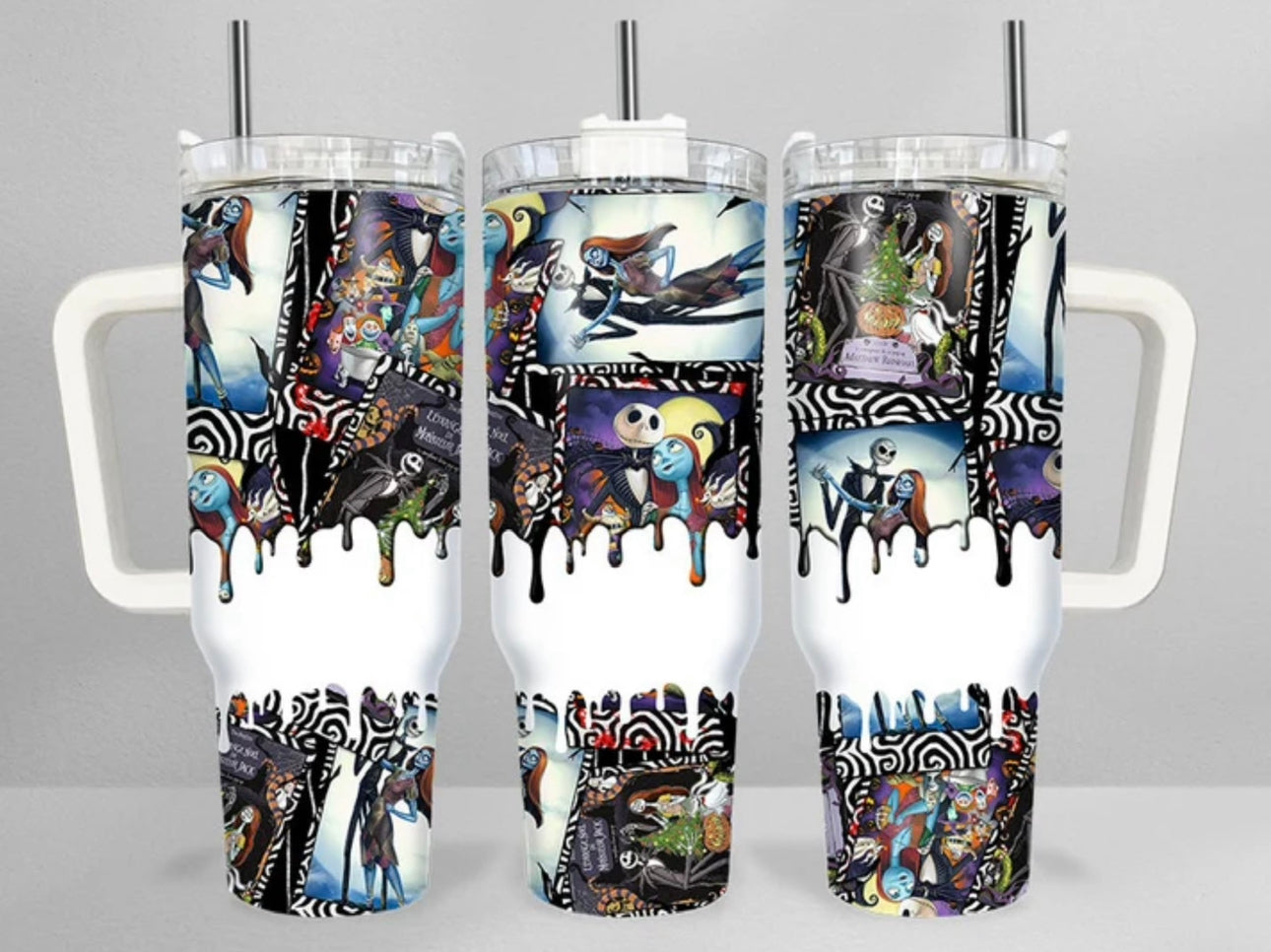 Spooky Collage Insulated Tumbler – Keeps Drinks Hot or Cold, 40oz