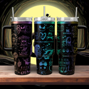 Spooky Night Insulated Tumbler with Straw - Perfect for Coffee & Wine Lovers