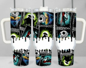 Spooky Chic Tumbler - Double-Wall Insulated Travel Mug with Lid & Straw