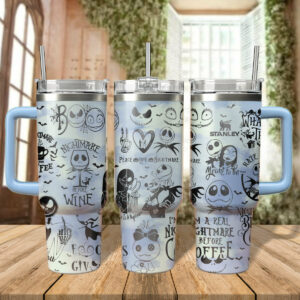 Spooky Style Tumbler - Halloween Themed Travel Mug with Lid & Straw