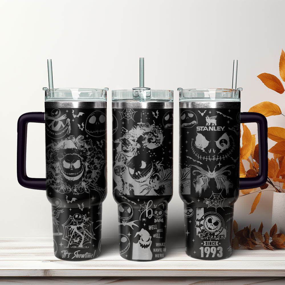 Stylish Gothic Black Tumbler with Handle - Perfect for Hot & Cold Drinks