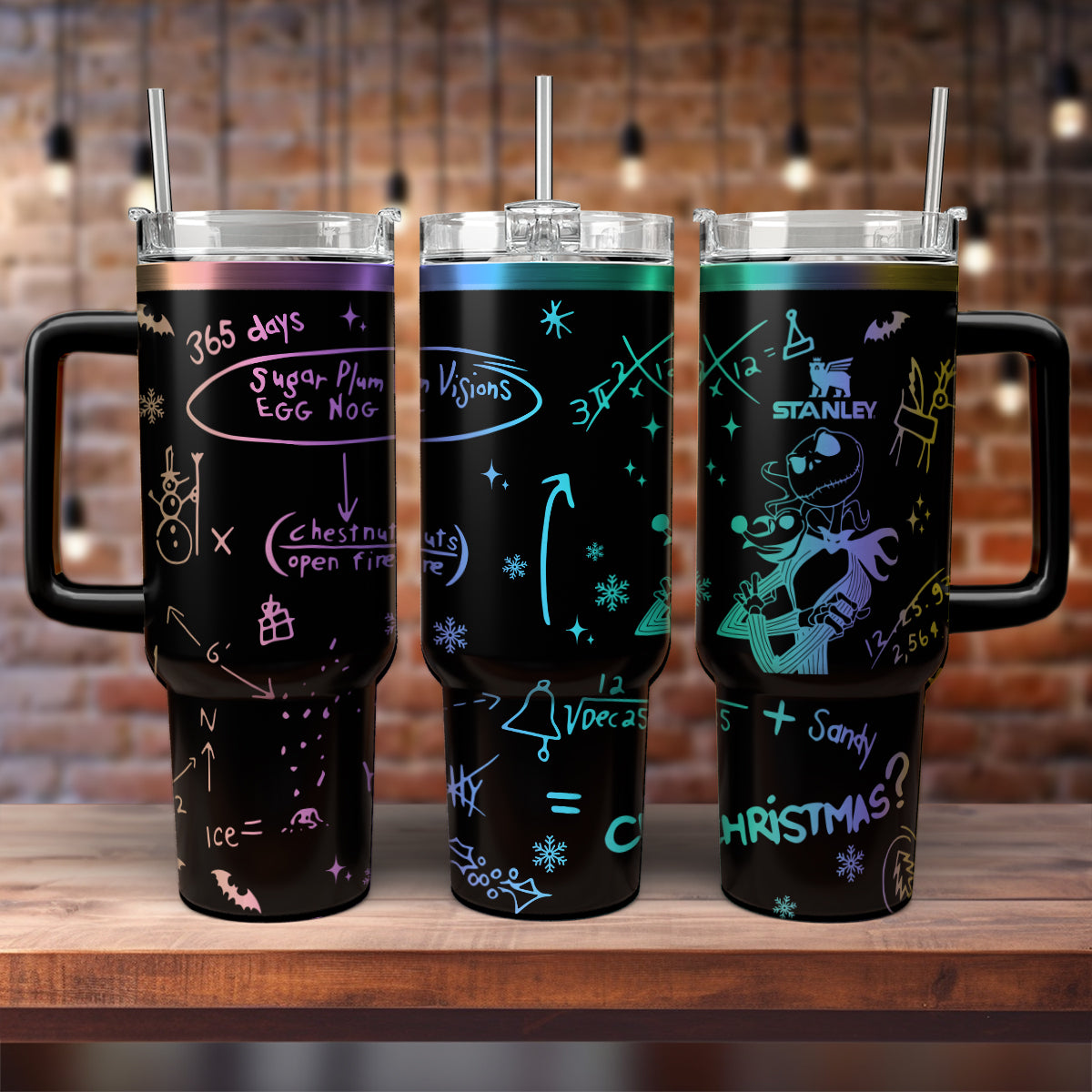 Glow-in-the-Dark Holiday Tumbler with Fun Doodles - Perfect Gift!