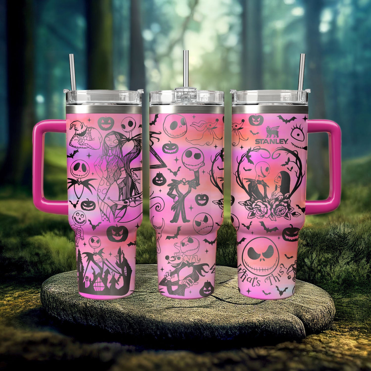 Personalized Holiday Tumblers with Festive Skeleton Design - Custom Name Option - Image 2