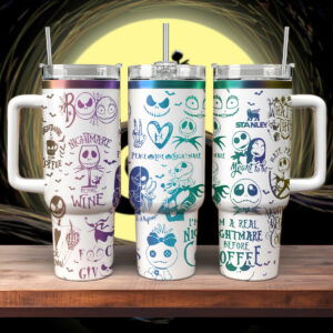 Nightmare-Themed Insulated Tumblers - Perfect for Coffee & Wine Lovers