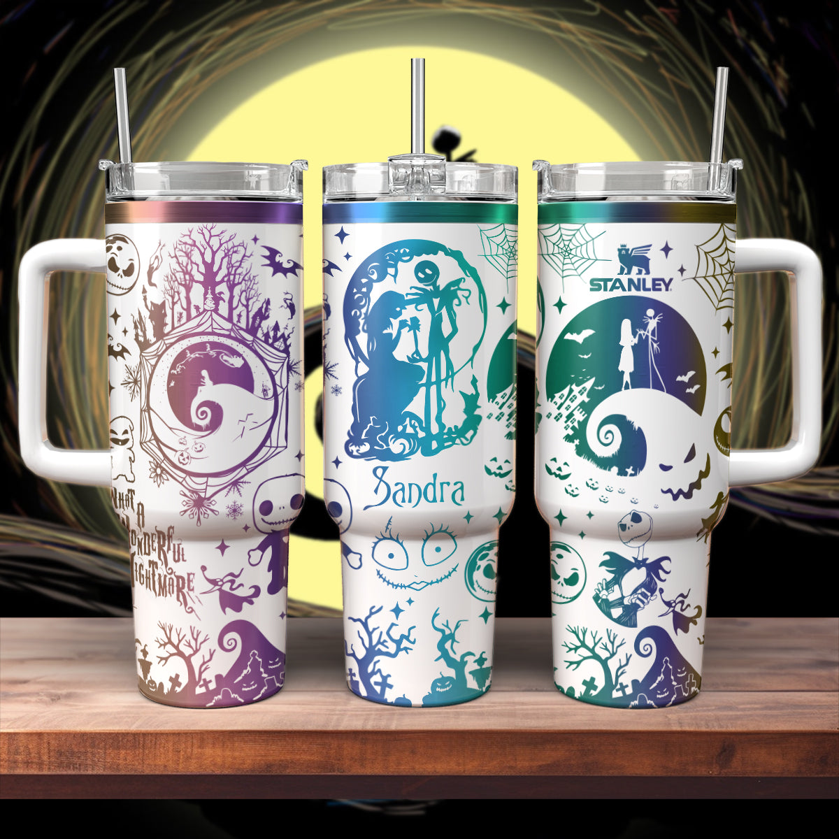 Enchanting Nightmare Before Christmas Tumbler with Straw - Perfect Gift!