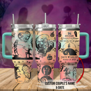 Custom Jack & Sally Themed Tumbler - Personalized Couples Gift