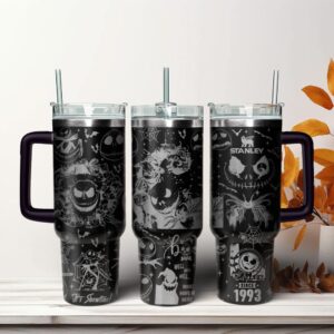 The Nightmare Before Christmas Movies Custom Stanley Quencher 40oz Stainless Steel Tumbler With Handle - Threewoofs