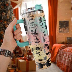 The Nightmare Before Christmas Movies Custom Stanley Quencher 40oz Stainless Steel Tumbler With Handle - Threewoofs