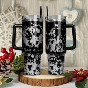 The Nightmare Before Christmas Movies Custom Stanley Quencher 40oz Stainless Steel Tumbler With Handle - Threewoofs