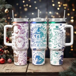 The Nightmare Before Christmas Movies Custom Stanley Quencher 40oz Stainless Steel Tumbler With Handle - Threewoofs
