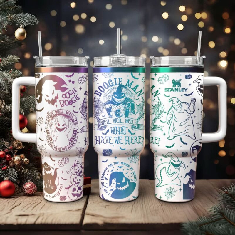 The Nightmare Before Christmas Movies Custom Stanley Quencher 40oz Stainless Steel Tumbler With Handle - Threewoofs