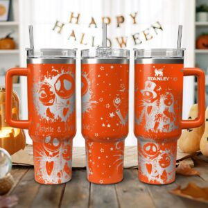The Nightmare Before Christmas Movies Custom Stanley Quencher 40oz Stainless Steel Tumbler With Handle - Threewoofs