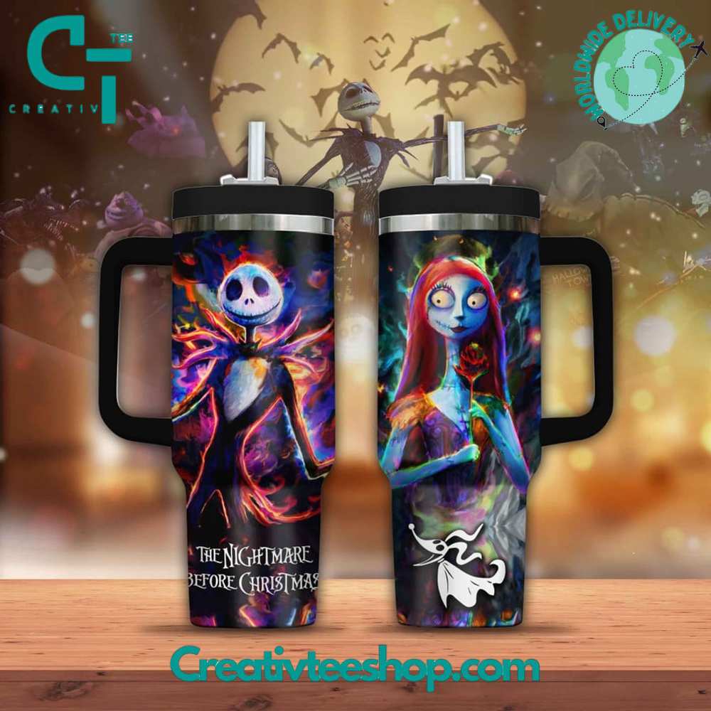 The Nightmare Before Christmas Travel Mug - Jack and Sally Design