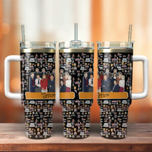 The Office TV Series Custom Stanley Quencher 40oz Stainless Steel Tumbler With Handle - Threewoofs