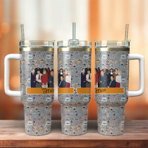 The Office TV Series Custom Stanley Quencher 40oz Stainless Steel Tumbler With Handle - Threewoofs