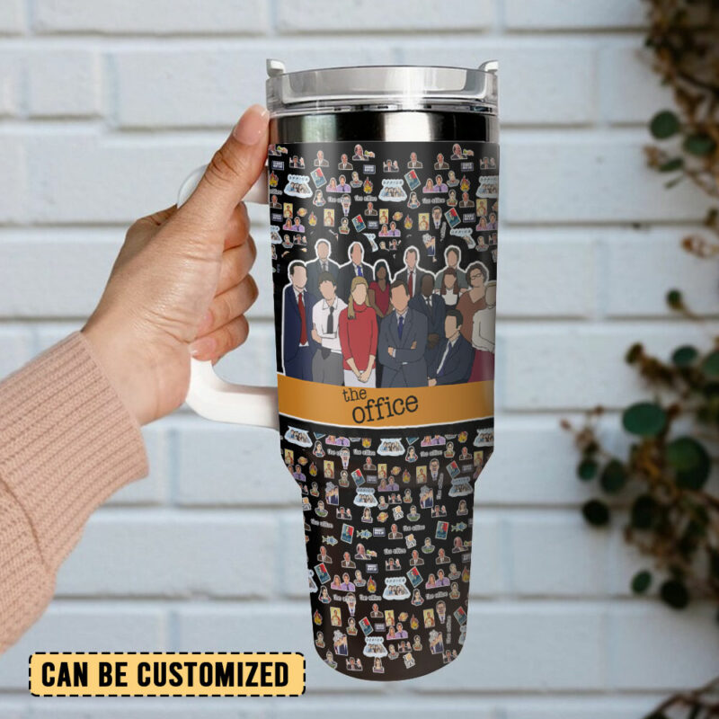The Office TV Series Custom Stanley Quencher 40oz Stainless Steel Tumbler With Handle - Threewoofs - Image 3