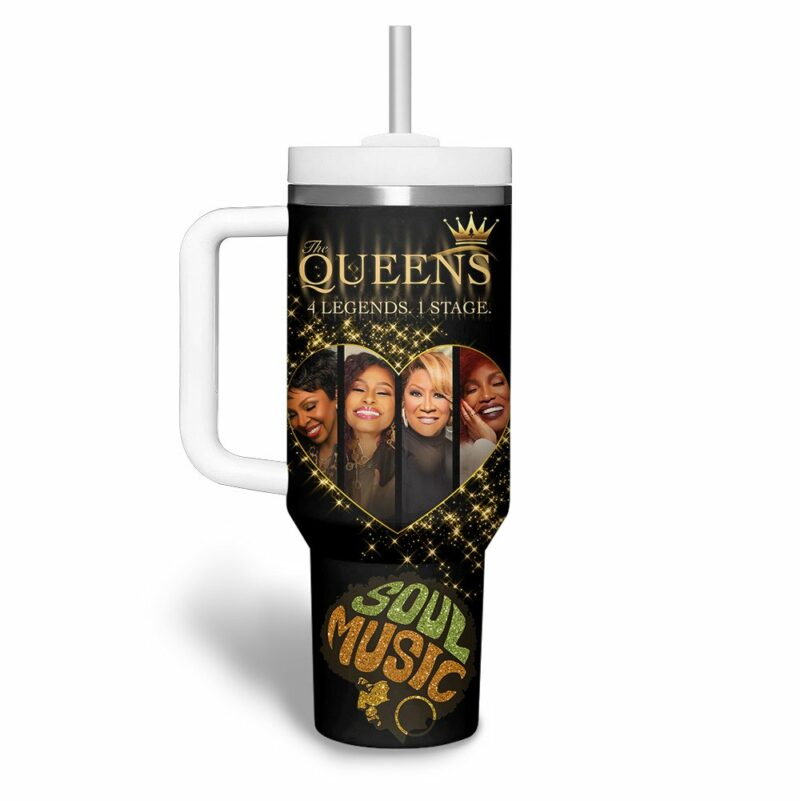 The Queens: 4 Legends Music Custom Stanley Quencher 40oz Stainless Steel Tumbler With Handle - Threewoofs - Image 3