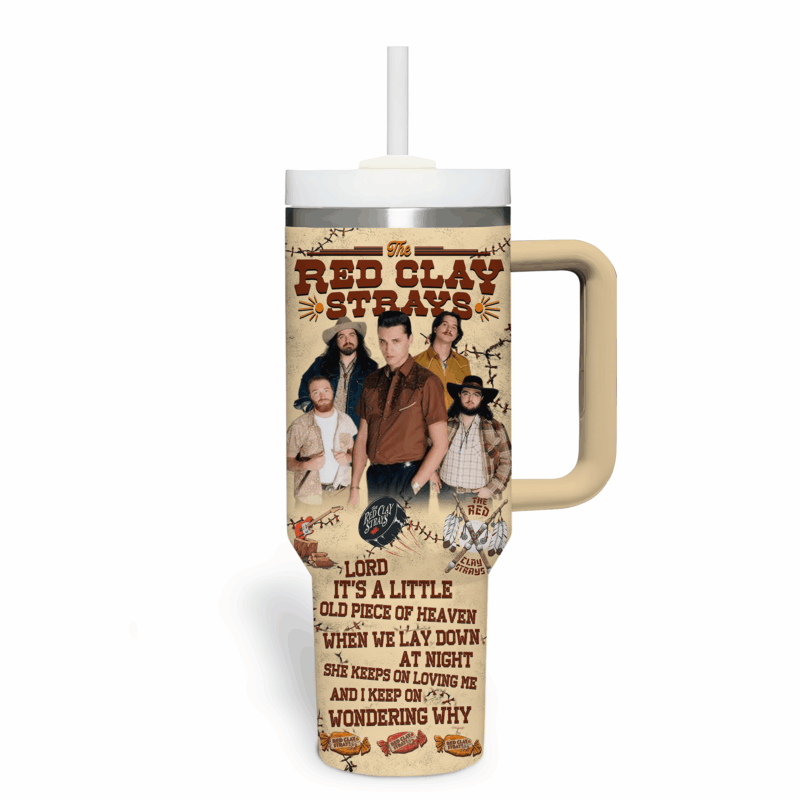 The Red Clay Strays Music Custom Stanley Quencher 40oz Stainless Steel Tumbler With Handle - Threewoofs - Image 3