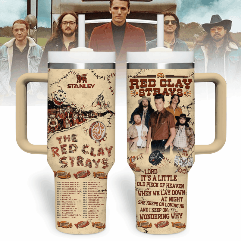 The Red Clay Strays Music Custom Stanley Quencher 40oz Stainless Steel Tumbler With Handle - Threewoofs