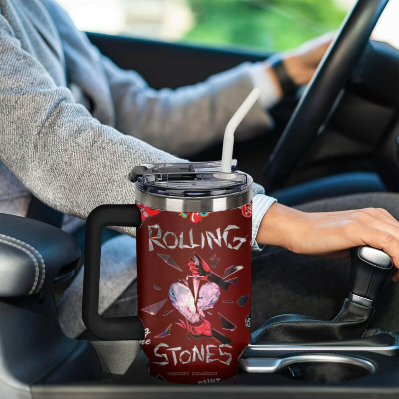 The Rolling Stones Music Custom Stanley Quencher 40oz Stainless Steel Tumbler With Handle - Threewoofs - Image 5
