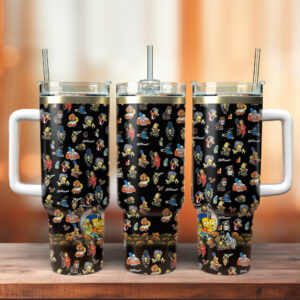 The Simpsons TV Series Custom Stanley Quencher 40oz Stainless Steel Tumbler With Handle - Threewoofs