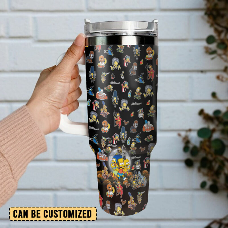 The Simpsons TV Series Custom Stanley Quencher 40oz Stainless Steel Tumbler With Handle - Threewoofs - Image 3