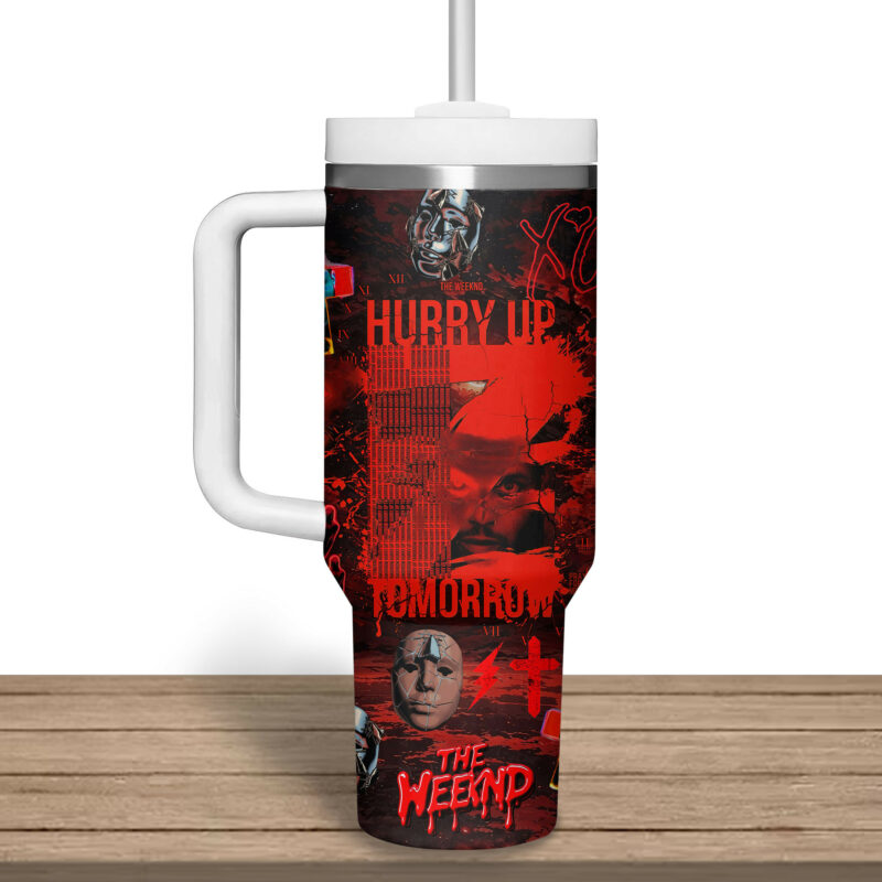 The Weeknd Music Custom Stanley Quencher 40oz Stainless Steel Tumbler With Handle - Threewoofs - Image 2