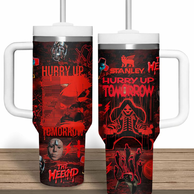 The Weeknd Music Custom Stanley Quencher 40oz Stainless Steel Tumbler With Handle - Threewoofs - Image 3
