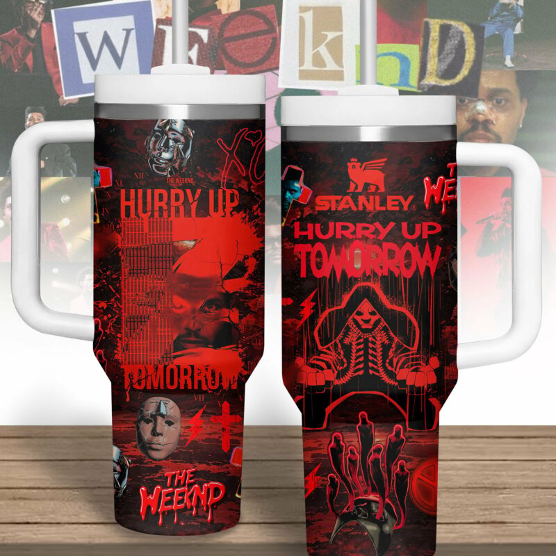 The Weeknd Music Custom Stanley Quencher 40oz Stainless Steel Tumbler With Handle - Threewoofs
