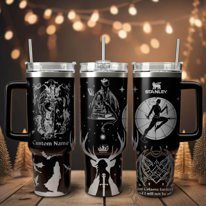 Throne Of Glass Book Custom Stanley Quencher 40oz Stainless Steel Tumbler With Handle - Threewoofs