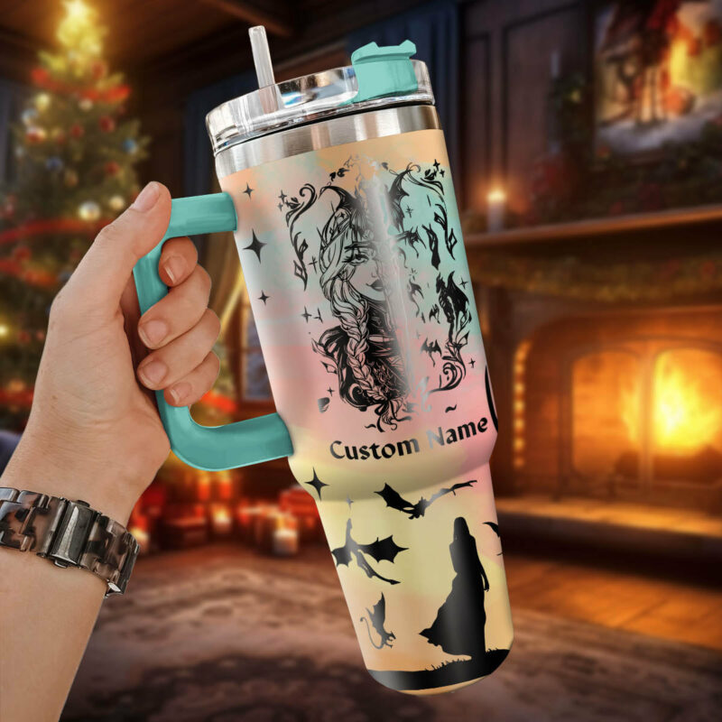 Throne Of Glass Book Custom Stanley Quencher 40oz Stainless Steel Tumbler With Handle - Threewoofs