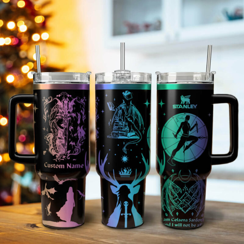 Throne Of Glass Book Custom Stanley Quencher 40oz Stainless Steel Tumbler With Handle - Threewoofs