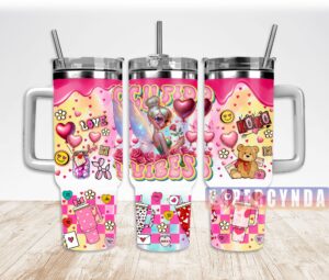 Cupid Vibes Love Tumbler with Straw - Cute Romantic Design for Valentine's Day