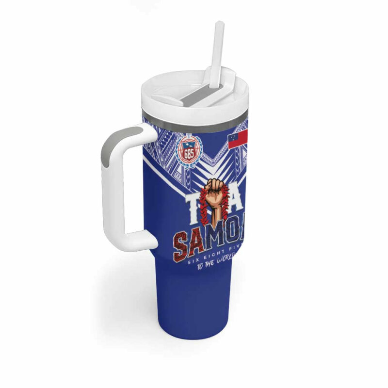 Toa Samoa Rugby Six Eight Five to The World Custom Stanley Quencher 40oz Stainless Steel Tumbler With Handle - Threewoofs - Image 2