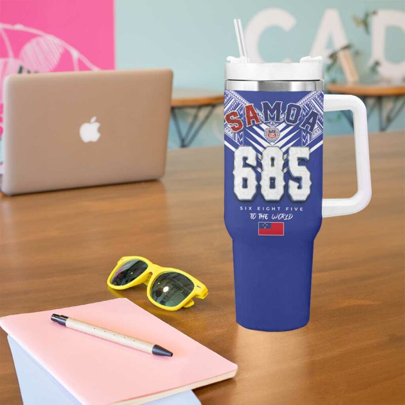 Toa Samoa Rugby Six Eight Five to The World Custom Stanley Quencher 40oz Stainless Steel Tumbler With Handle - Threewoofs - Image 5