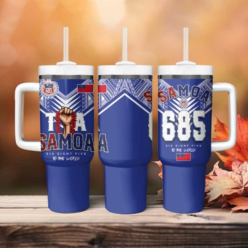 Toa Samoa Rugby Six Eight Five to The World Custom Stanley Quencher 40oz Stainless Steel Tumbler With Handle - Threewoofs - Image 4