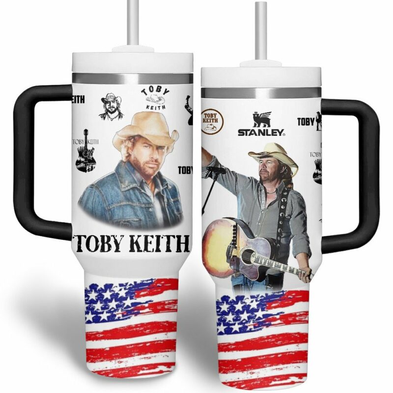 Toby Keith Music Custom Stanley Quencher 40oz Stainless Steel Tumbler With Handle - Threewoofs - Image 2