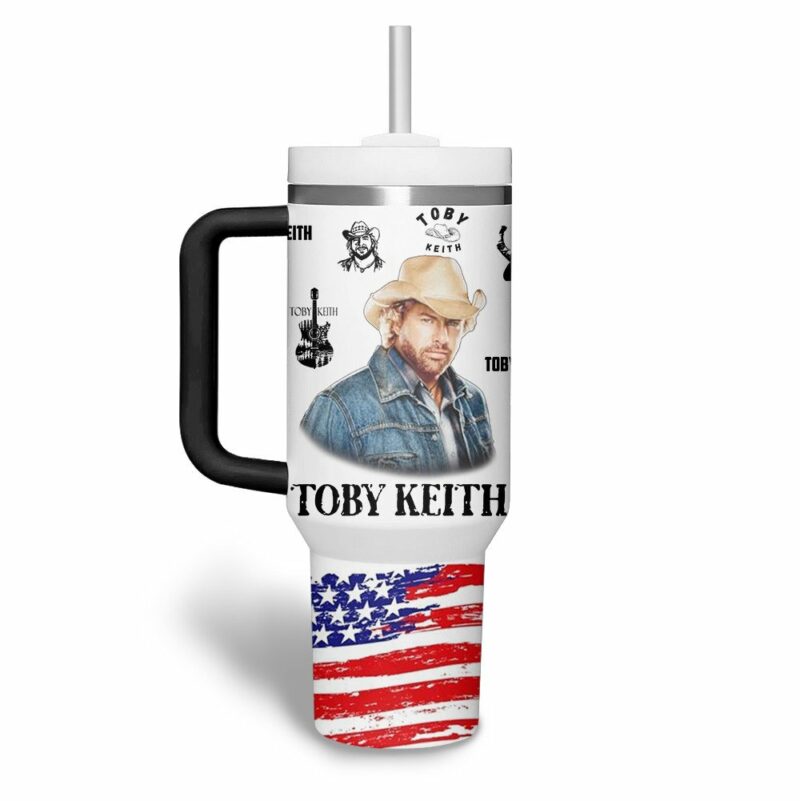 Toby Keith Music Custom Stanley Quencher 40oz Stainless Steel Tumbler With Handle - Threewoofs - Image 3