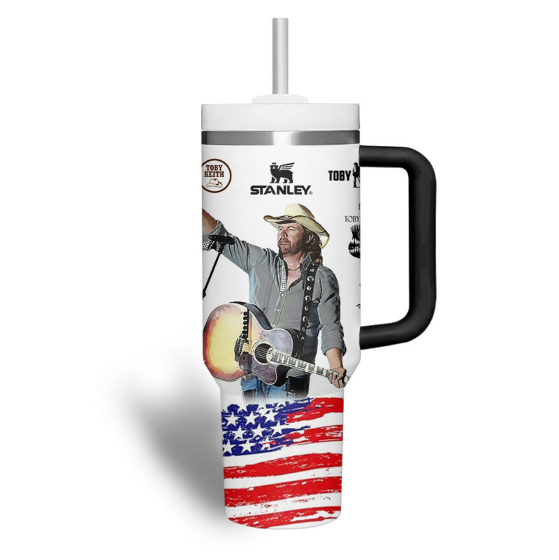 Toby Keith Music Custom Stanley Quencher 40oz Stainless Steel Tumbler With Handle - Threewoofs - Image 4