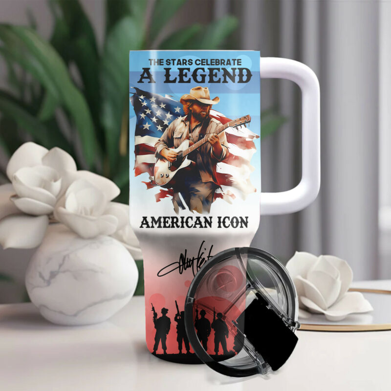 Toby Keith Music Custom Stanley Quencher 40oz Stainless Steel Tumbler With Handle - Threewoofs - Image 3