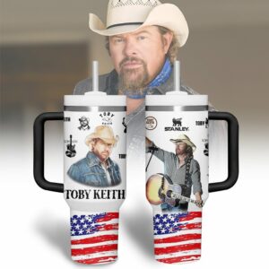 Toby Keith Music Custom Stanley Quencher 40oz Stainless Steel Tumbler With Handle - Threewoofs